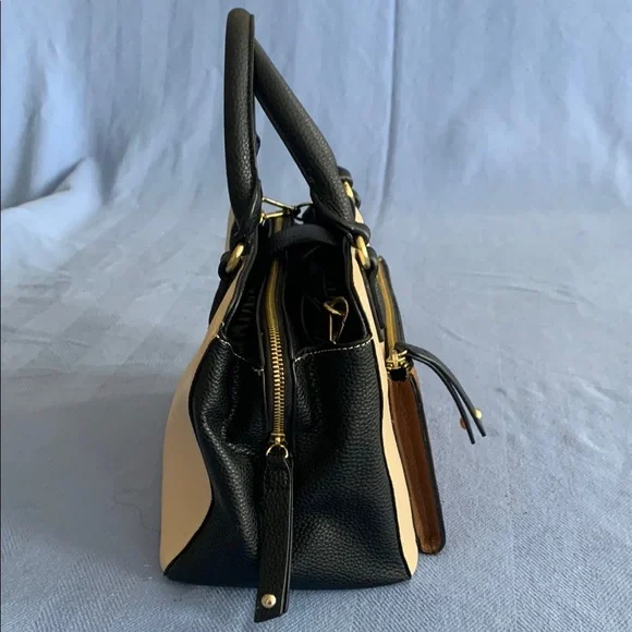 Nine West Black, Cream, and Brown Satchel - Picture 4 of 4